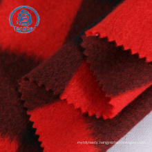 Knit Polyester Plaid Polar Fleece Custom Printed Fabric
